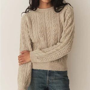 Doen Langley alpaca wool blend sweater $298 like new soft pointelle